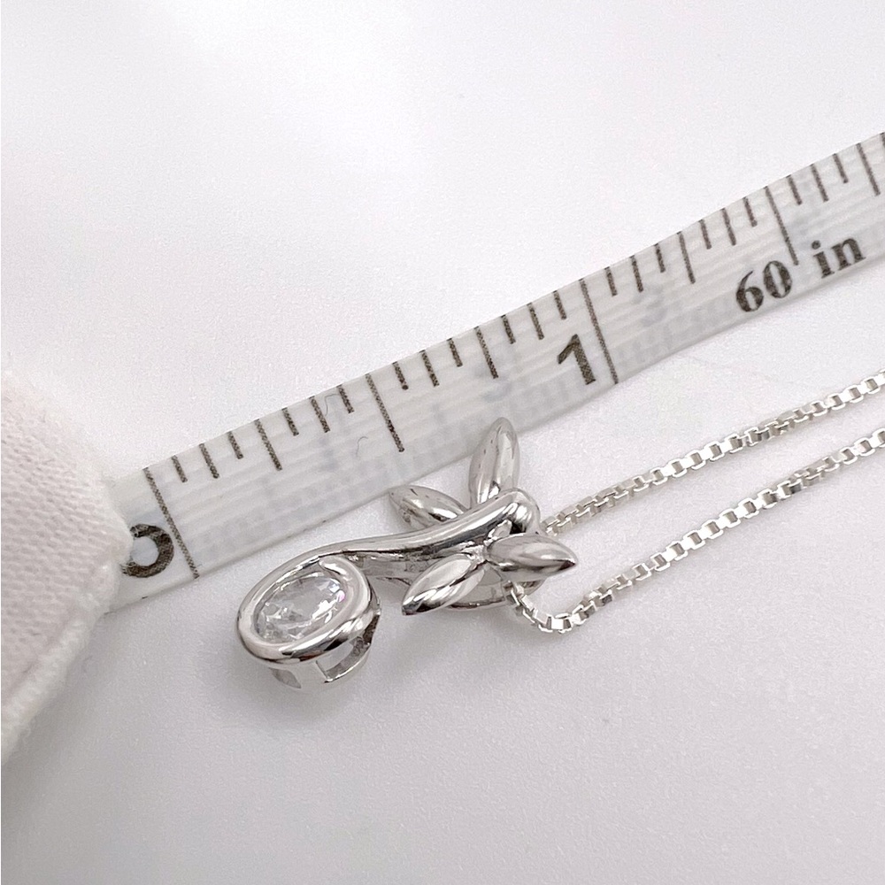 .925 Sterling Silver Dragonfly Necklace with Round Cz - Picture 12 of 14